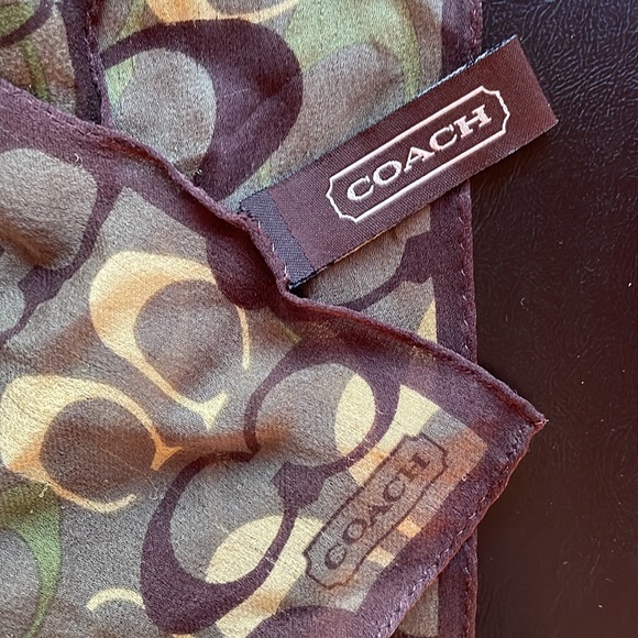 Coach khaki camouflage sheer silk signature c scarf - Picture 5 of 10